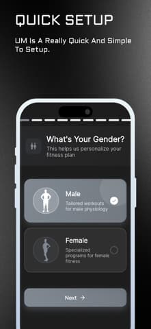 UM Fitness application screen 4